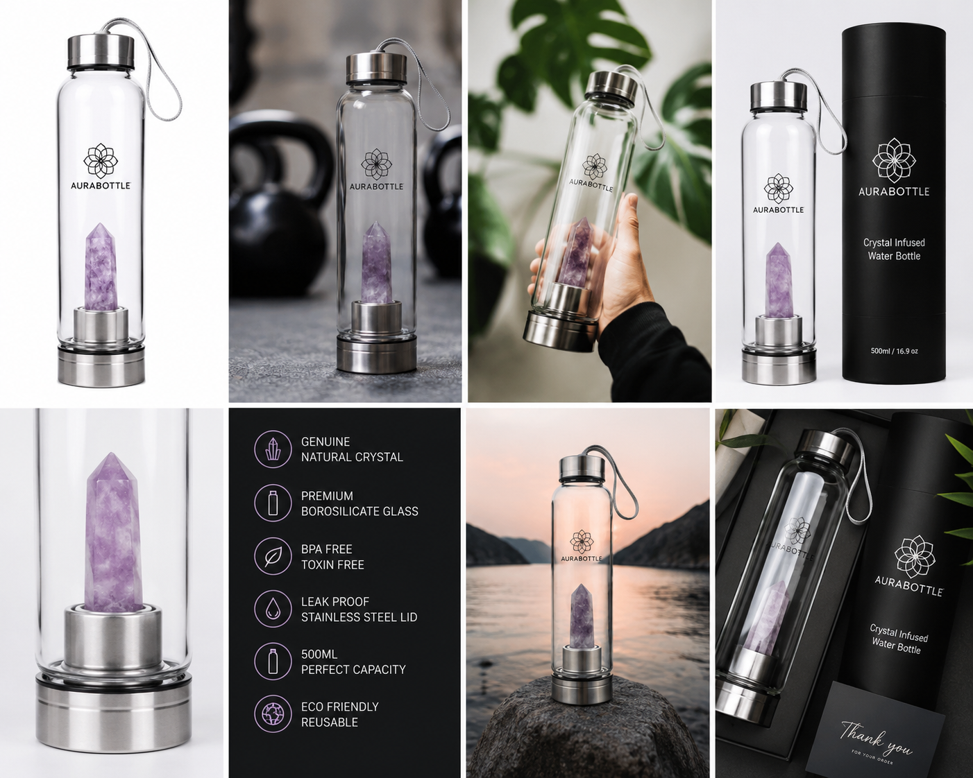 AuraBottle™ Crystal Water Bottle